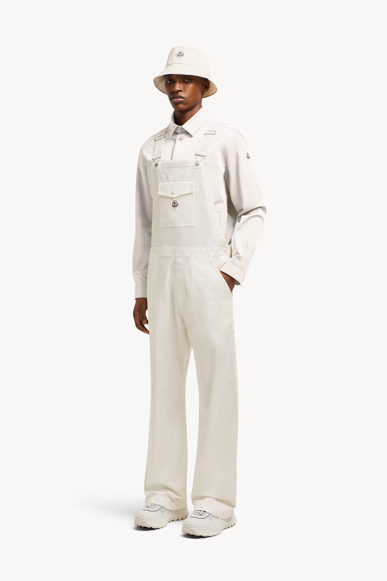 Peto de gabardina de algodón Blanco Moncler 0